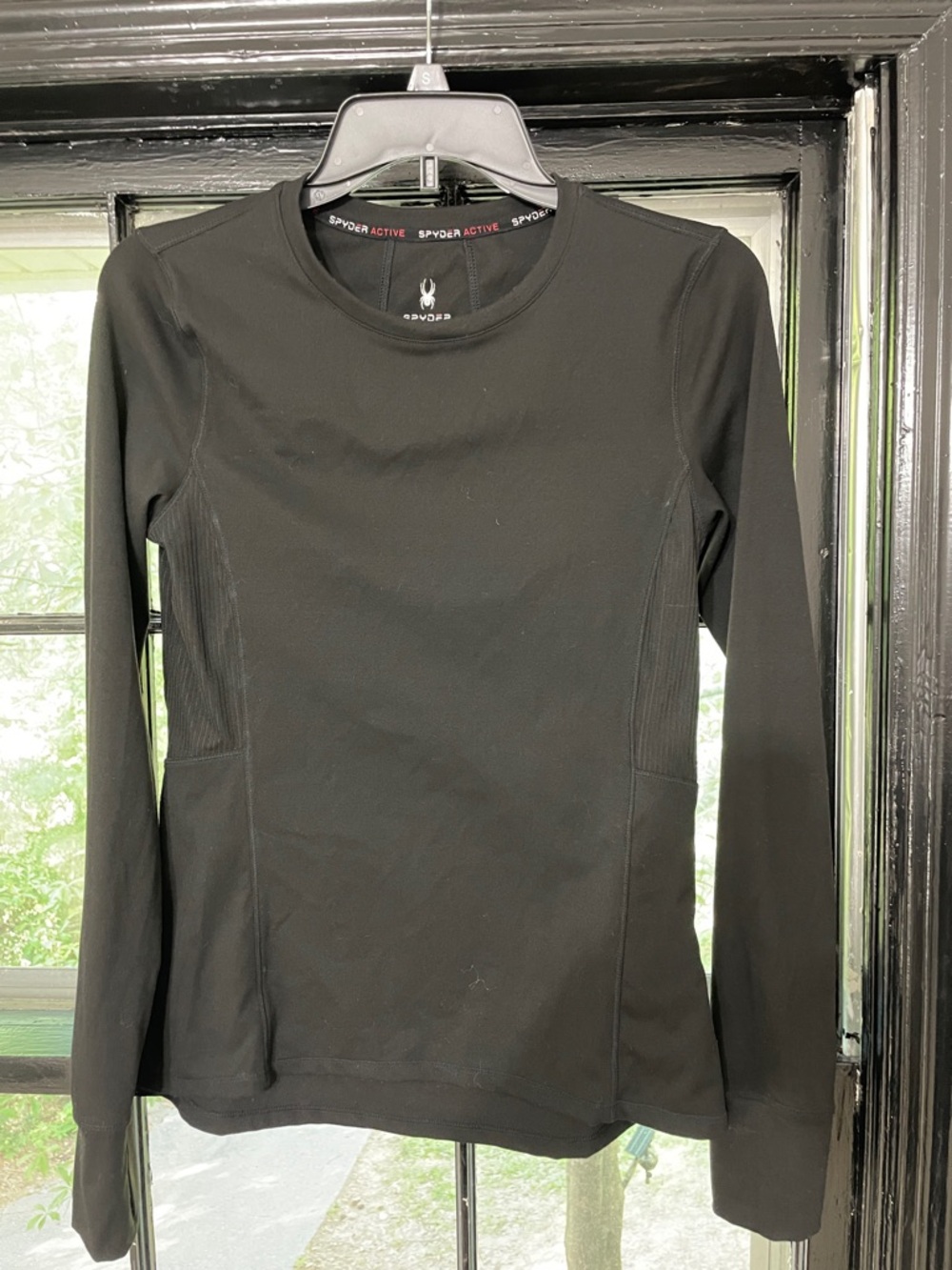 Spider active women’s long sleeve workout shirt black small